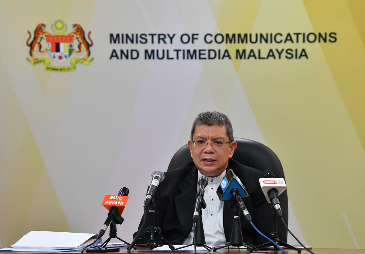 Communications and Multimedia Minister Saifuddin Abdullah. Photo: Bernama