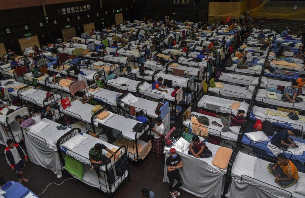 Covid-19 patients at the low-risk quarantine and treatment centre in Kubang Kerian, Kota Baru on May 30. Photo: Bernama