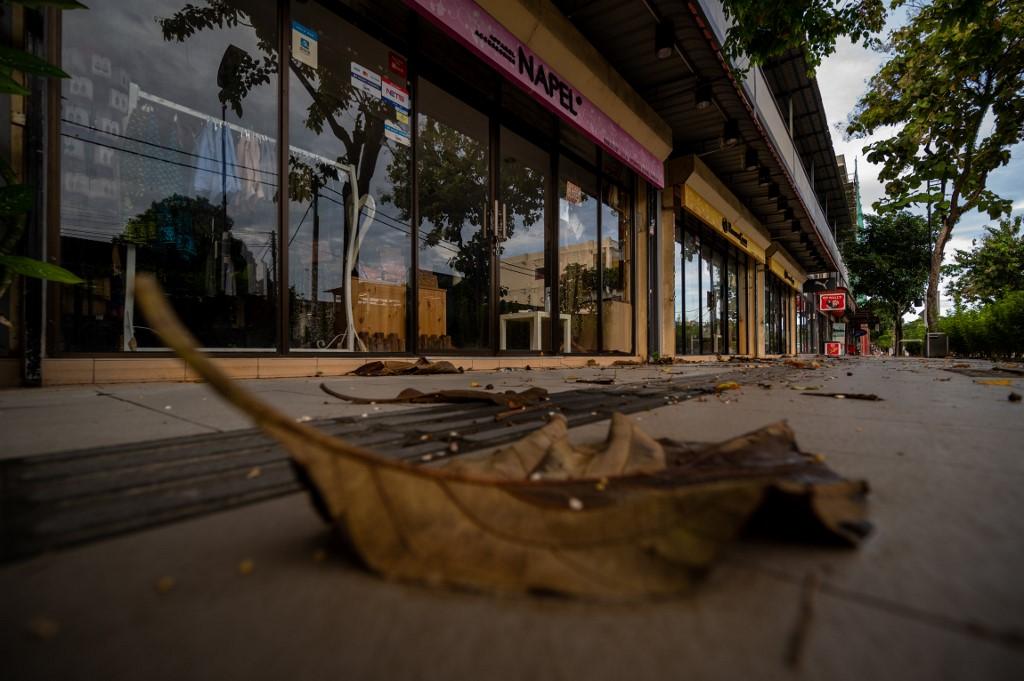 Shops at the formerly popular tourist destination of Pantai Cenang in Langkawi stand closed on Nov 18, 2020. Tourism across the country has been suffering due to the Covid-19 crisis. Photo: AFP