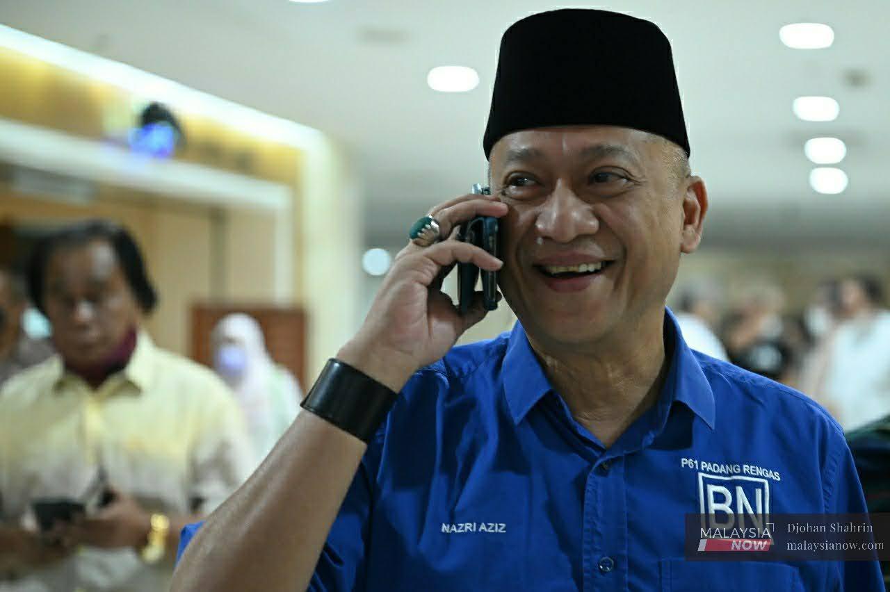 Ahli Parlimen Padang Rengas Nazri Aziz selepas sidang media January lalu. Beliau mengumumkan penarikan dirinya daripada menyokong Perikatan Nasional. Gambar: Bernama