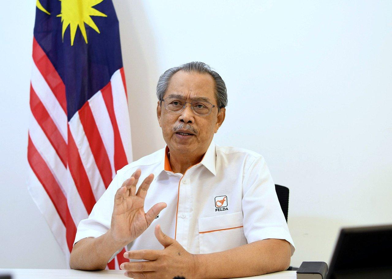 Prime Minister Muhyiddin Yassin speaks in an address in conjunction with Settlers Day today. Photo: Bernama