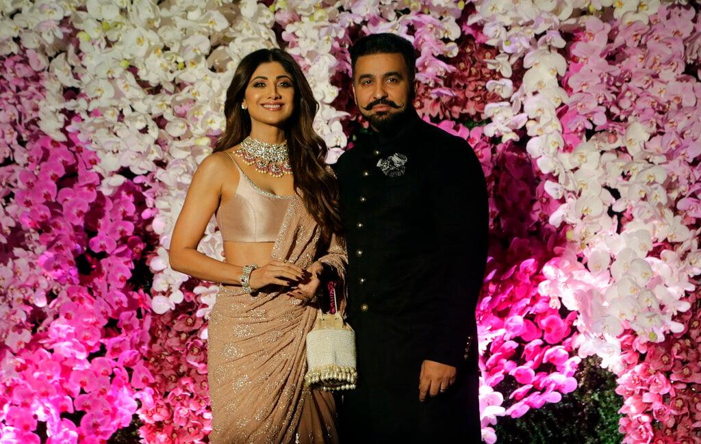 Bollywood actress Shilpa Shetty and her husband Raj Kundra at a wedding reception in Mumbai, India, in this March 10, 2019 file photo. Photo: AP