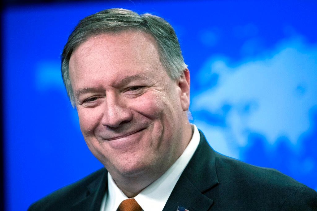 Then secretary of state Mike Pompeo smiles as he speaks with reporters at the State Department in Washington in this Nov 26, 2019 file photo. The State Department says it's looking into the the apparent disappearance of a nearly US$6,000 bottle of whisky given to him by the government of Japan. Photo: AP