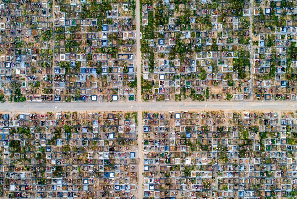 Fresh graves are seen at the Butovskoye cemetery, which serves as one of the burial grounds for those who died of the coronavirus, outside Moscow, Russia, July 14. Photo: AP