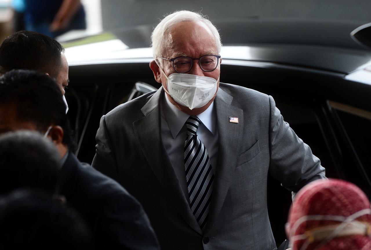 Former prime minister Najib Razak at the Kuala Lumpur High Court today. Photo: Bernama