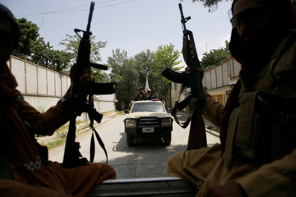 Taliban fighters patrol in Kabul, Afghanistan, Aug 19. Photo: AP
