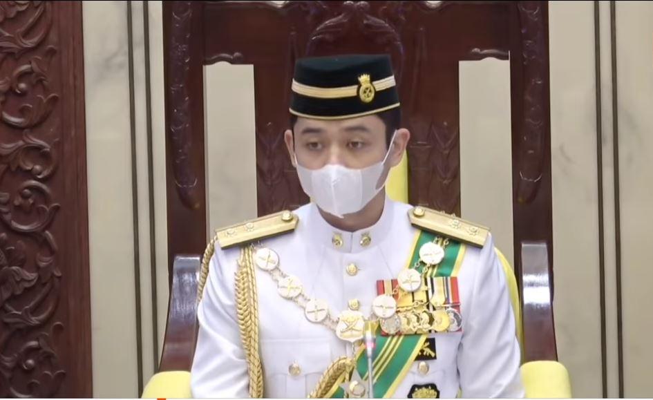 Tangkap layar Pemangku Raja Pahang Tengku Hassanal Ibrahim Alam Shah Sultan Abdullah ketika berucap di DUN Pahang hari ini.