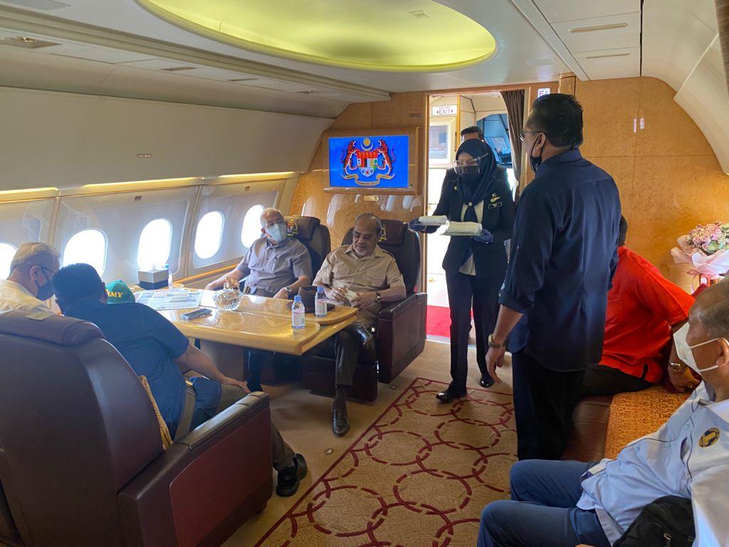 Some of the Umno leaders who had accompanied Prime Minister Ismail Sabri Yaakob on the government jet in this picture making the rounds on social media.