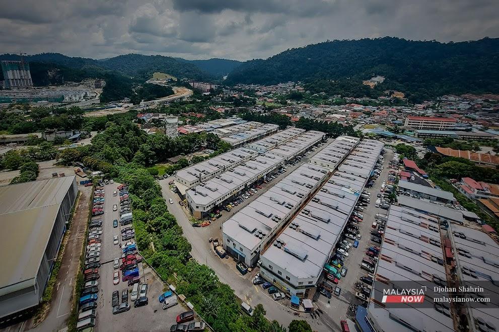 An aerial view of the industrial area in Lembah Jaya Ampang, Selangor. The industry sector, while expecting negative prospects ahead, is the least pessimistic of the business sectors covered in the latest quarterly survey by the Department of Statistics Malaysia.