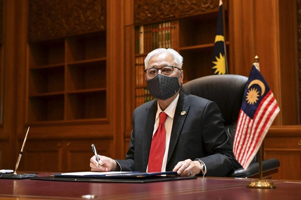 Prime Minister Ismail Sabri Yaakob at at his office at Perdana Putra on Aug 23. Photo: Bernama