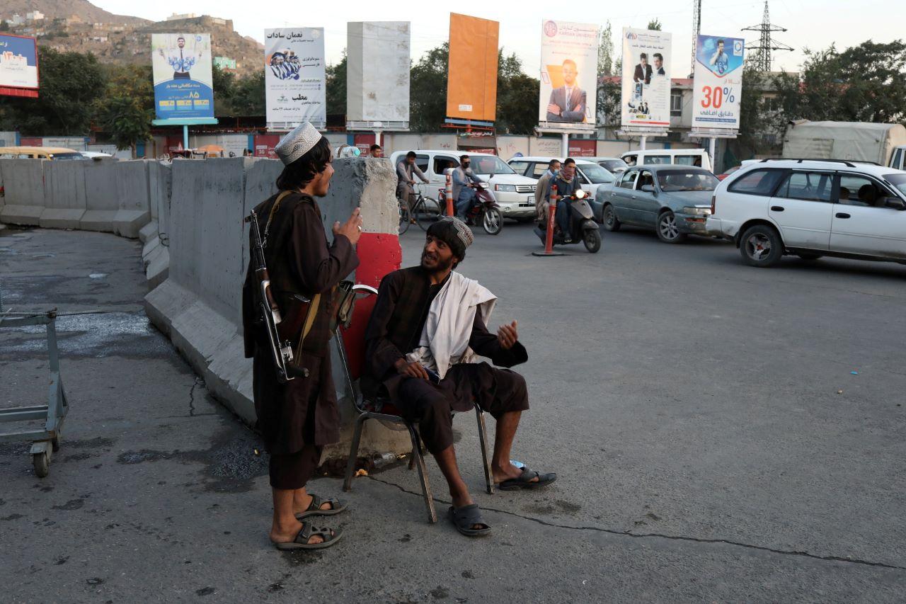 Two Taliban soldiers are pictured in Kabul, Afghanistan, Sept 1. Photo: Reuters
