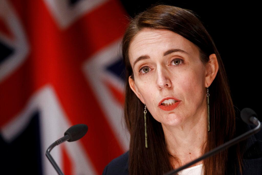 New Zealand Prime Minister Jacinda Ardern addresses a press conference following the Auckland supermarket terror attack at Parliament in Wellington, New Zealand, Sept 3. Photo: AP
