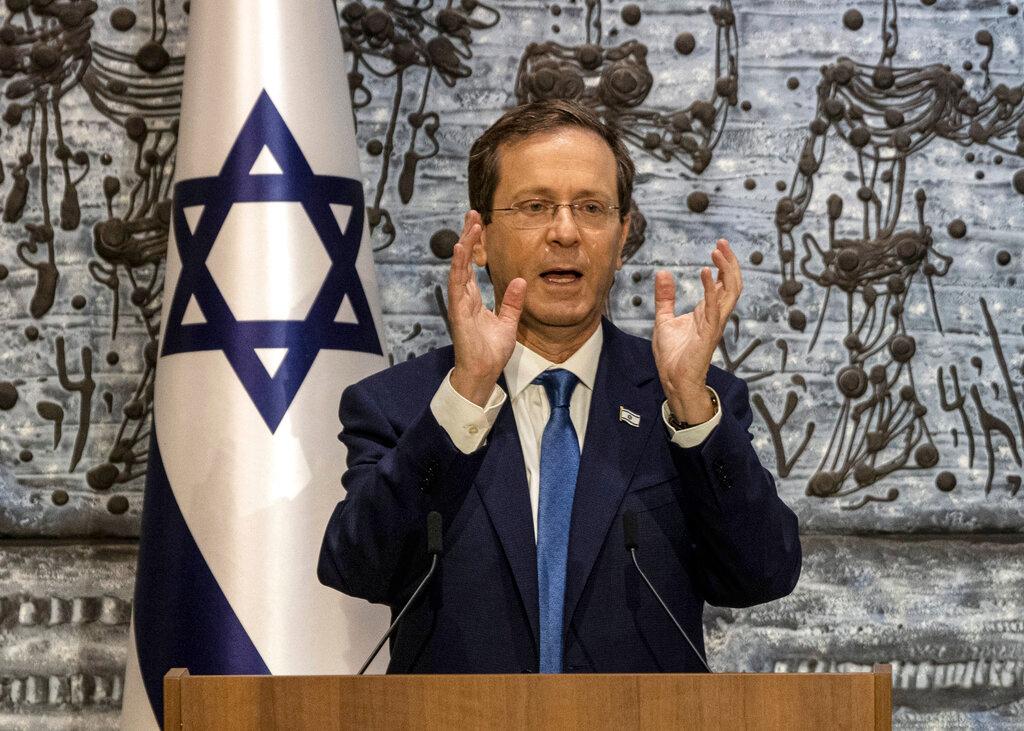 Israel's President Isaac Herzog speaks in the president's residence in Jerusalem, July 7. Photo: AP