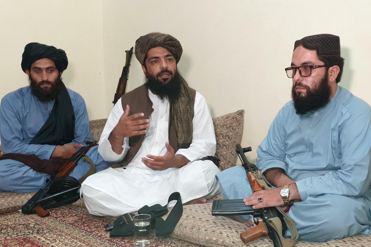 FILE PHOTO: Waheedullah Hashimi, a senior Taliban commander, speaks with Reuters during an interview at an undisclosed location near Afghanistan-Pakistan border