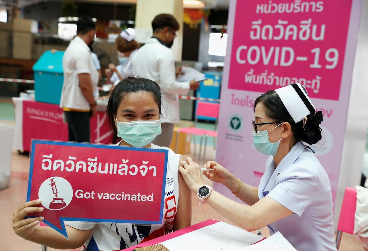 A woman receives a shot of Sinovac vaccine at the Thai resort island of Phuket in this April 2 file photo. Photo: Reuters