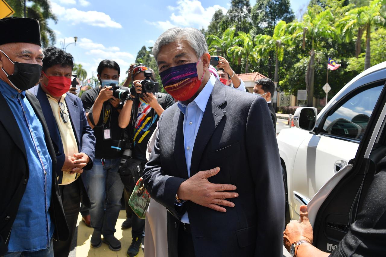 Former deputy prime minister Ahmad Zahid Hamidi at the High Court in Kuala Lumpur today. Photo: Bernama