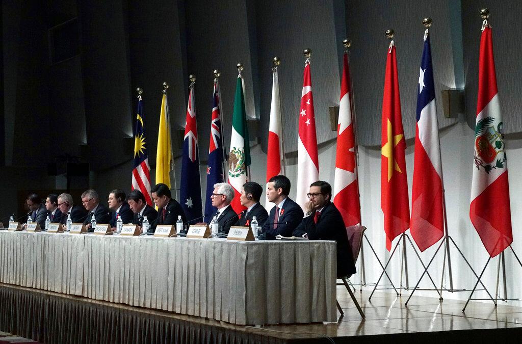 Ministers and delegates of a Pacific Rim trade bloc attend a joint press conference after a session of the Comprehensive and Progressive Trans-Pacific Partnership in Tokyo in this Jan 19, 2019 file photo. Photo: AP