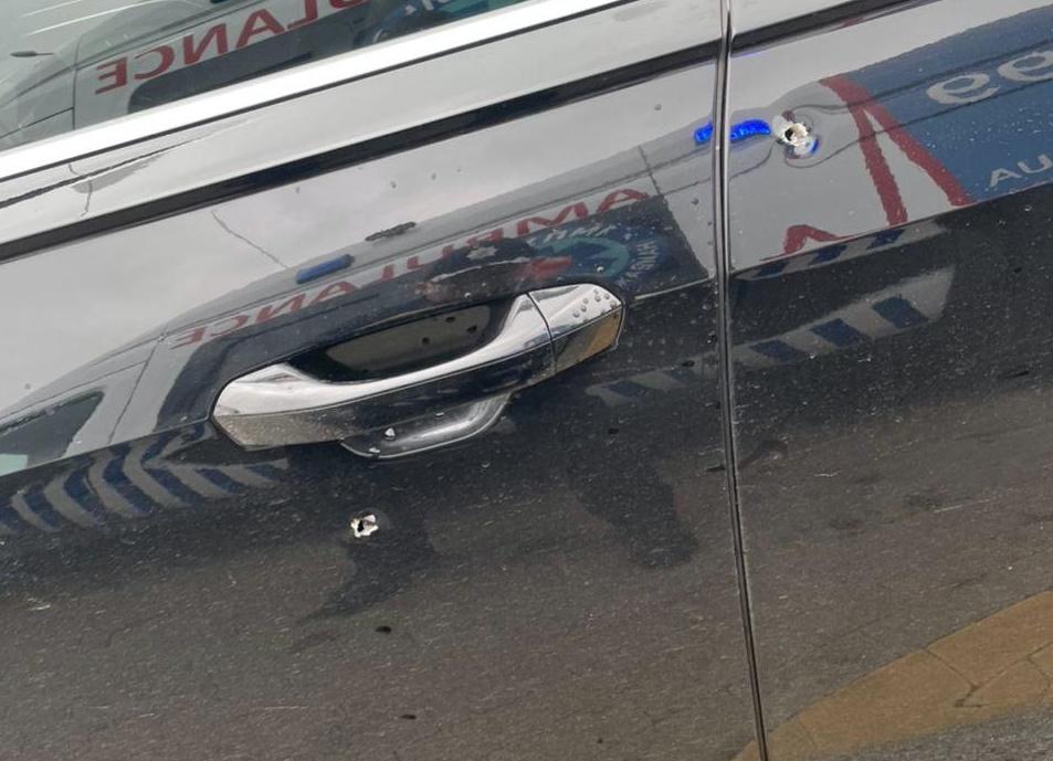 Bullet holes are seen in the car of Sergei Shefir, chief aide to Ukrainian President Volodymyr Zelenskiy, following an assault outside the capital Kyiv, Ukraine, in this Sept 22 handout photo from the police. Photo: Reuters