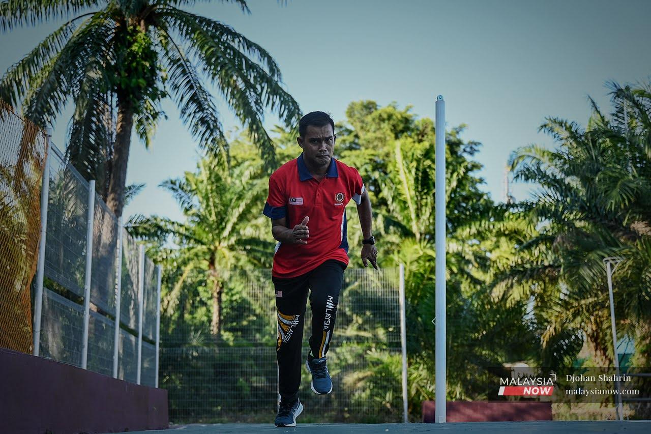Mohd Raduan Emeari still trains and exercises to keep fit despite no longer being a national athlete.