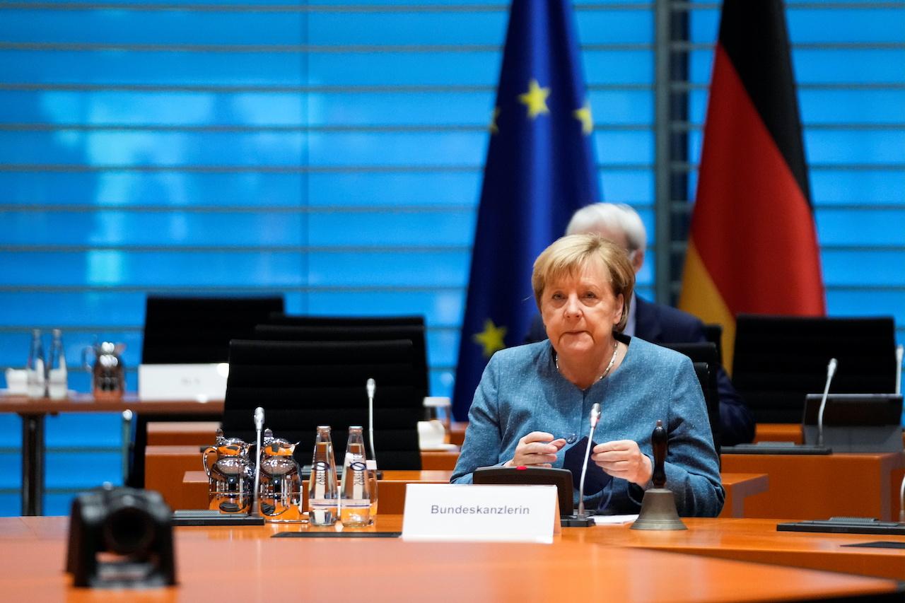 German Chancellor Angela Merkel leads the last cabinet meeting of the German government ahead of the national election, at the Chancellery in Berlin, Germany, Sept 22. Photo: Reuters