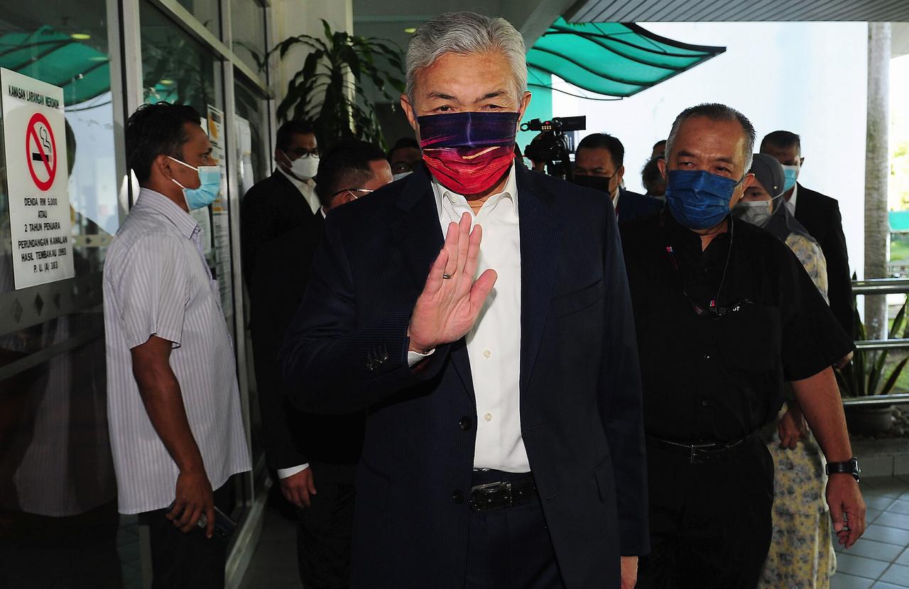 Former deputy prime minister Ahmad Zahid Hamidi at the Shah Alam High Court today. Photo: Bernama