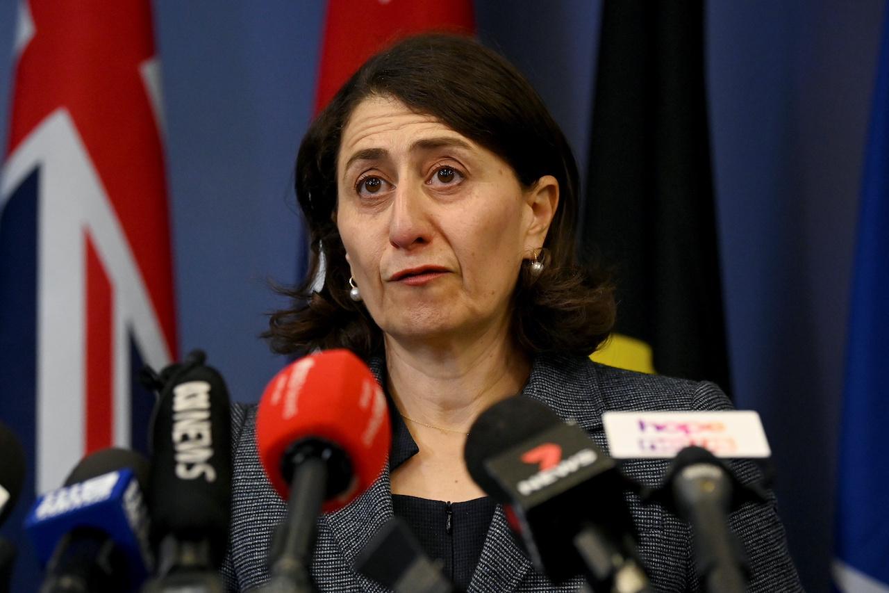 New South Wales Premier Gladys Berejiklian announces her resignation at a news conference in Sydney, Australia, Oct 1. Photo: Reuters