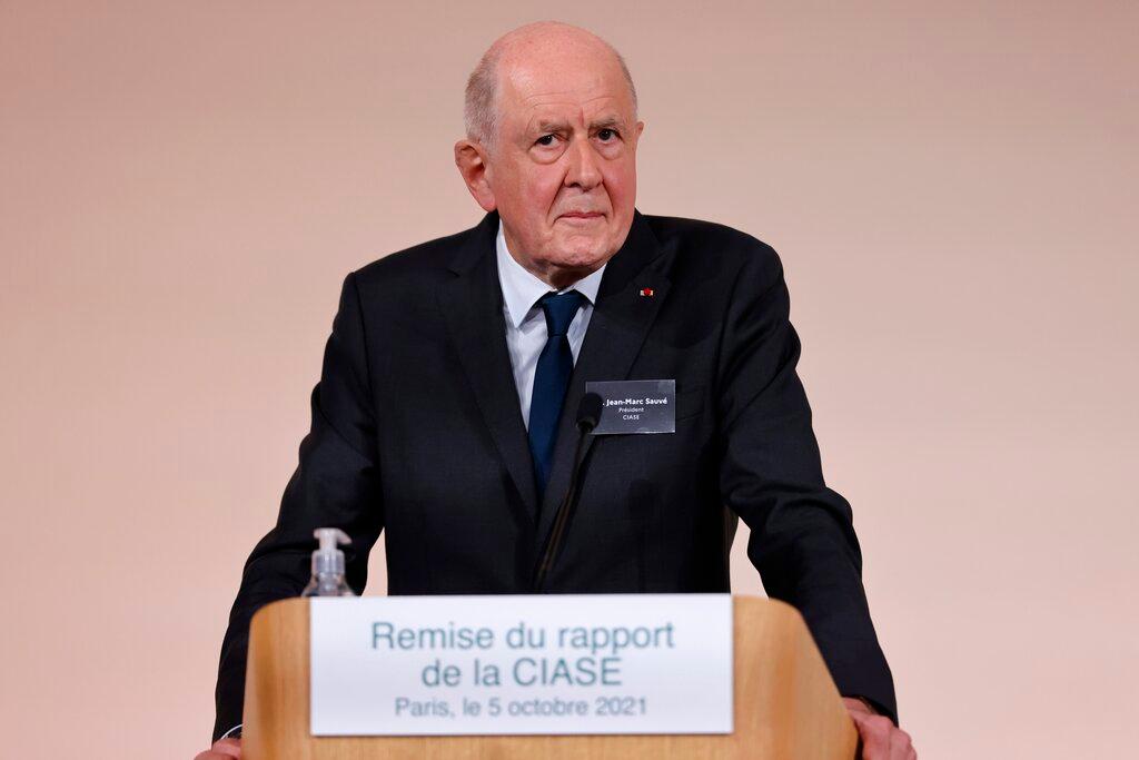 Commission president Jean-Marc Sauve speaks during the publishing of a report by an independent commission into sexual abuse by church officials,  Oct 5, in Paris. Photo: AP