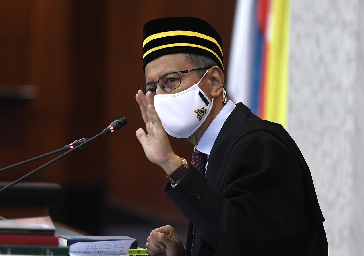 Speaker Azhar Harun in the Dewan Rakyat today. Photo: Bernama