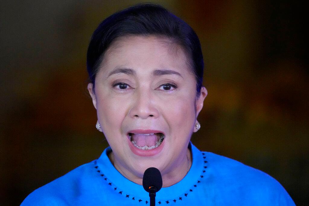 Philippine Vice-President Leni Robredo declares her bid to run for president in next year's elections in Quezon city, Metro Manila, Philippines, Oct 7. Photo: AP
