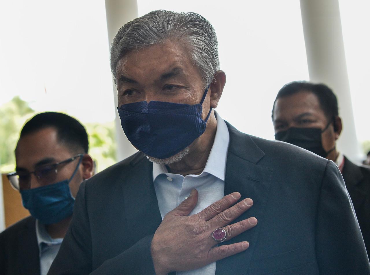 Former deputy prime minister Ahmad Zahid Hamidi at the Kuala Lumpur High Court today. Photo: Bernama