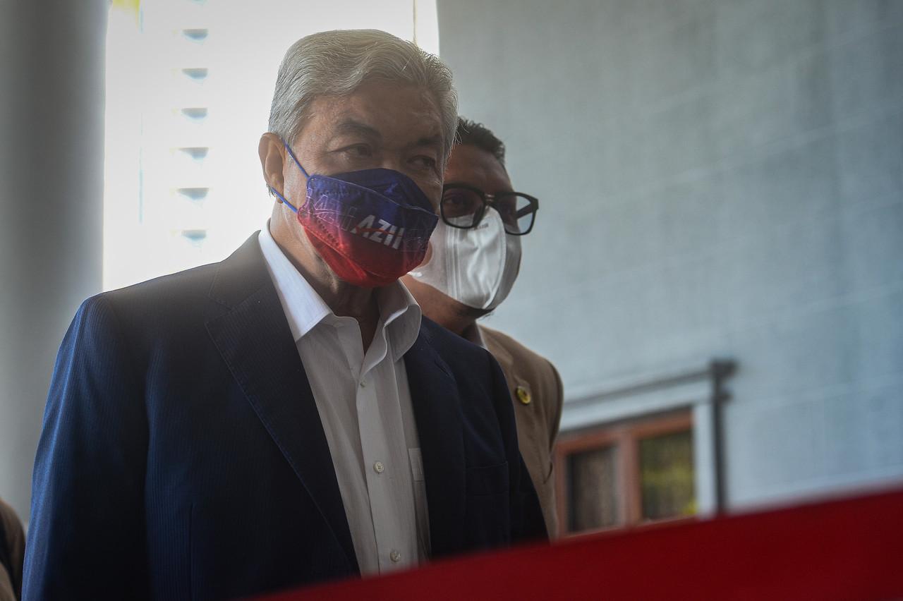 Former deputy prime minister Ahmad Zahid Hamidi at the High Court in Kuala Lumpur today. Photo: Bernama