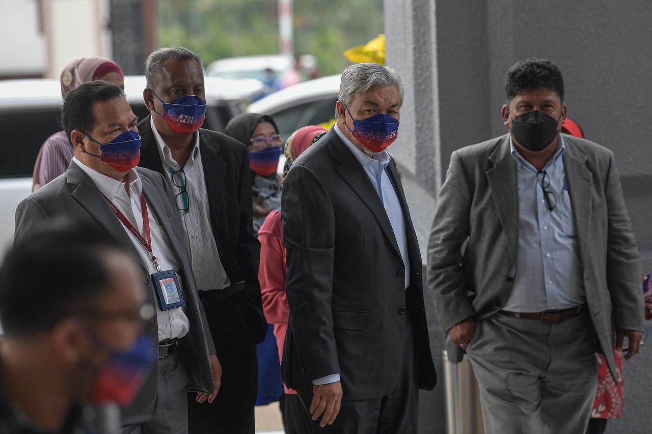 Former deputy prime minister Ahmad Zahid Hamidi at the High Court in Kuala Lumpur today. Photo: Bernama