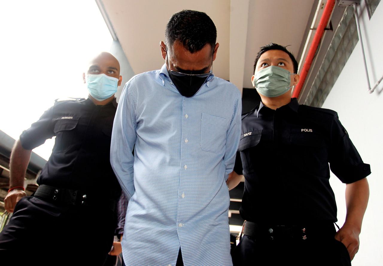 Affendy Abdul Aziz, one of two businessmen accused of giving false information by putting the palace address on their ICs, at the Sessions Court in Ipoh today. Photo: Bernama