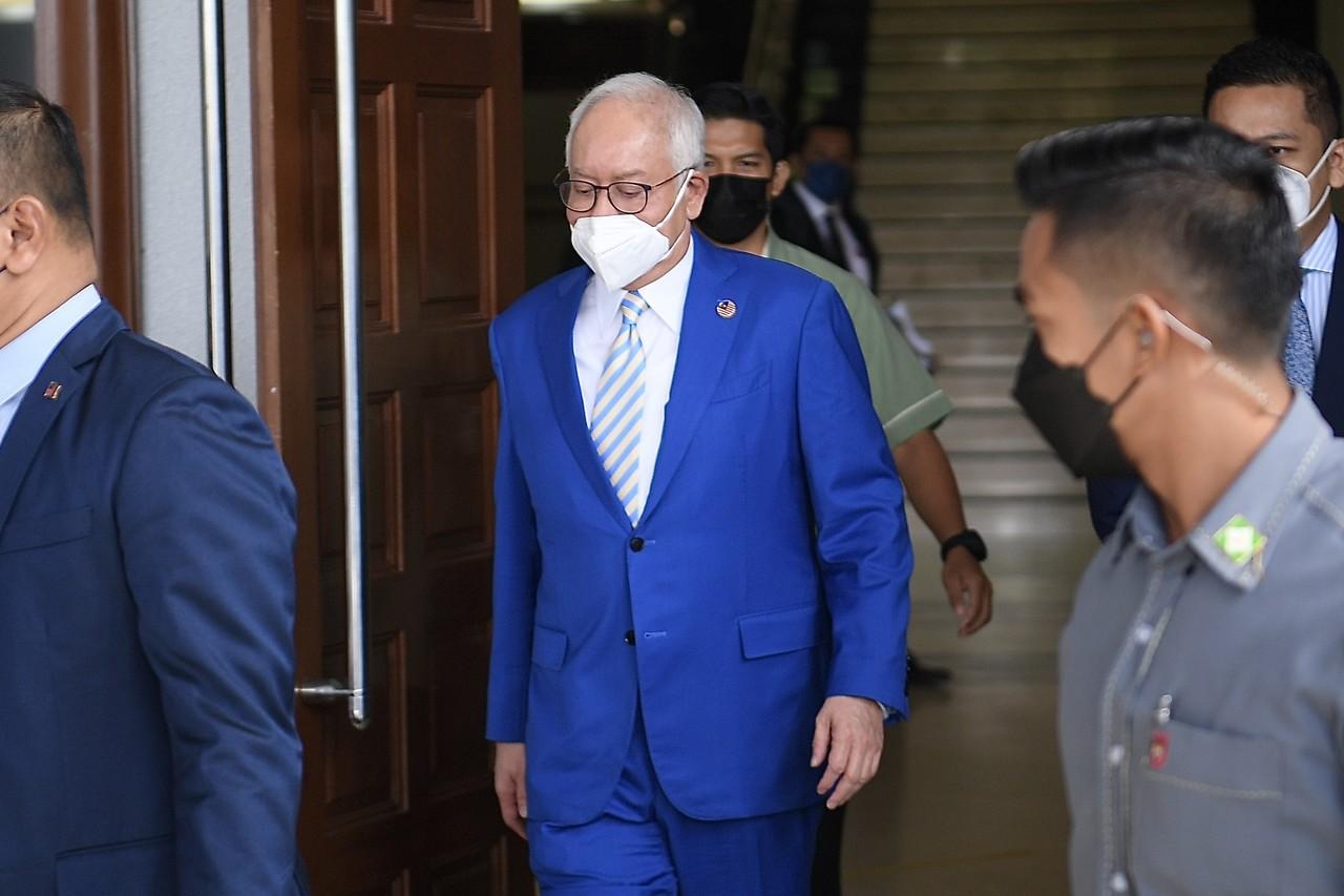 Former prime minister Najib Razak at the Kuala Lumpur High Court today. Photo: Bernama
