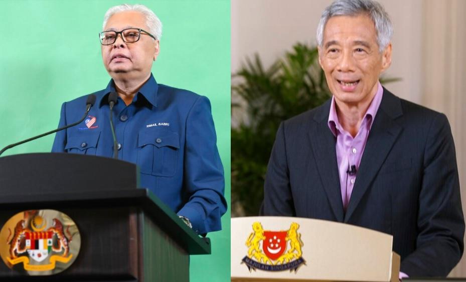 Perdana Menteri Ismail Sabri Yaakob dan rakan sejawatnya Lee Hsien Loong.