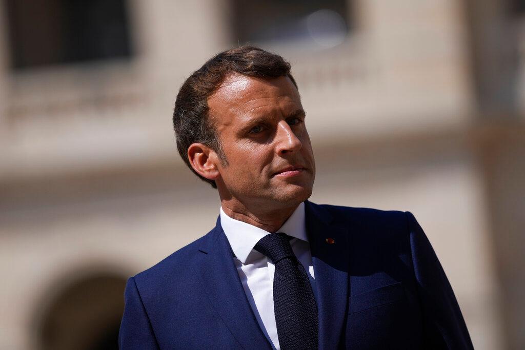 French President Emmanuel Macron says Europe is seeing a fifth wave of coronavirus infections and that in France there has been an alarming rise in the number of Covid-19 hospital patients and in the spread of cases. Photo: AP