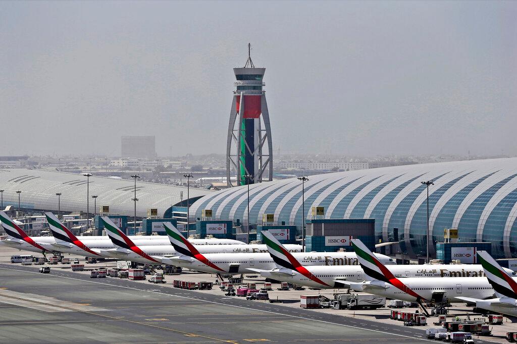 In this April 20, 2017, file photo, Emirates planes are parked at the Dubai International Airport in Dubai, United Arab Emirates. Photo: AP