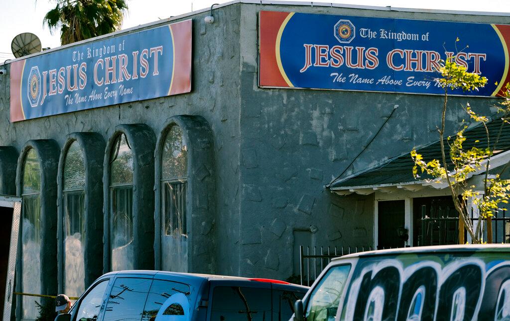 The front of the Kingdom of Jesus Christ Church is seen in the Van Nuys section of Los Angeles on Jan 29, 2020. Photo: AP