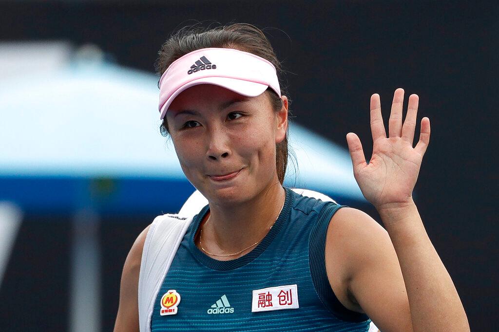 China's Peng Shuai waves after losing to Canada Eugenie Bouchard in their first round match at the Australian Open tennis championships in Melbourne, Australia on Jan. 15, 2019. The WTA's move to suspend its tournaments in China, including Hong Kong, won the immediate backing of some of the biggest names in tennis, among them men's number one Novak Djokovic and women's tour founder Billie Jean King. Photo: AP