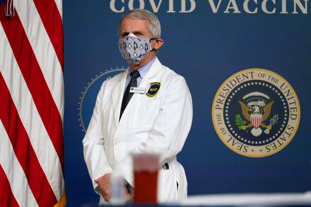 Top US scientist Anthony Fauci, the long-time director of the National Institute of Allergies and Infectious Diseases, says lab experiments that tested the potency of antibodies from current vaccines against Omicron should come in the 'next few days to a week.' Photo: AP