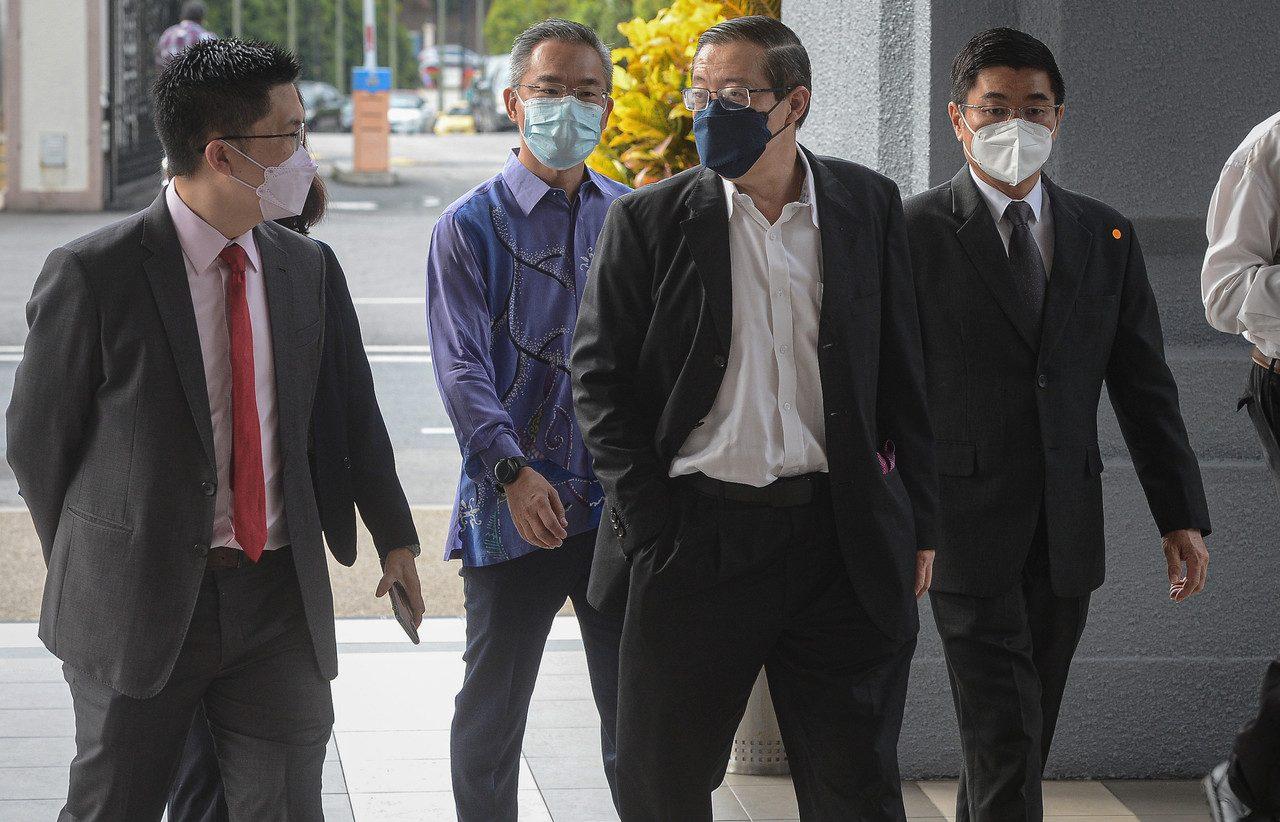 Former Penang chief minister Lim Guan Eng arrives at the Kuala Lumpur court complex today. Photo: Bernama
