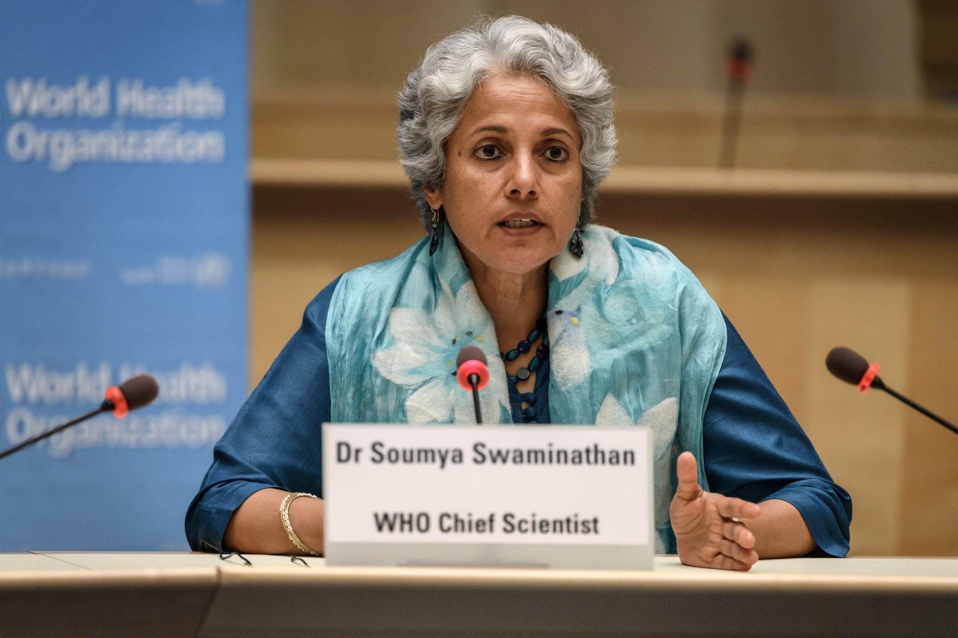 WHO chief scientist Soumya Swaminathan attends a press conference organised by the Geneva Association of United Nations Correspondents amid the Covid-19 outbreak,  on July 3, 2020 at the WHO headquarters in Geneva. Photo: AFP