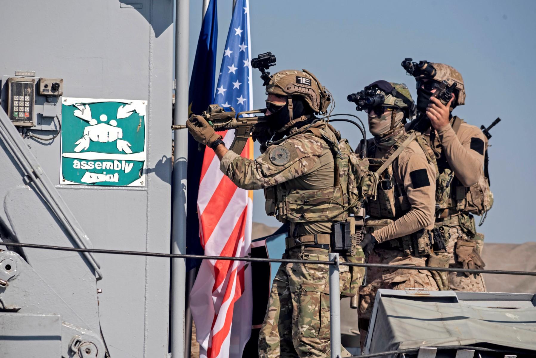 Cypriot Navy special forces and US Navy Seals take part in a joint US-Cyprus rescue exercise in the port of the southern Cypriot port city of Limassol on Sept 10, 2021. Photo: AFP