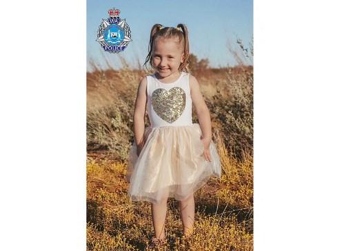 An undated handout photo received on Oct 21, 2021 from the Western Australian Police Force shows four-year-old Cleo Smith. Photo: AFP