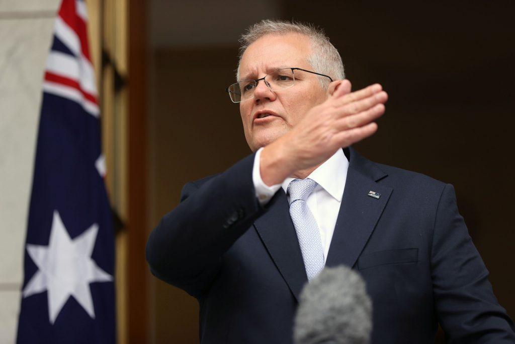 This file photo taken on Jan 6 shows Australia's Prime Minister Scott Morrison speaking to the media during a press conference at Parliament House in Canberra. Photo: AFP