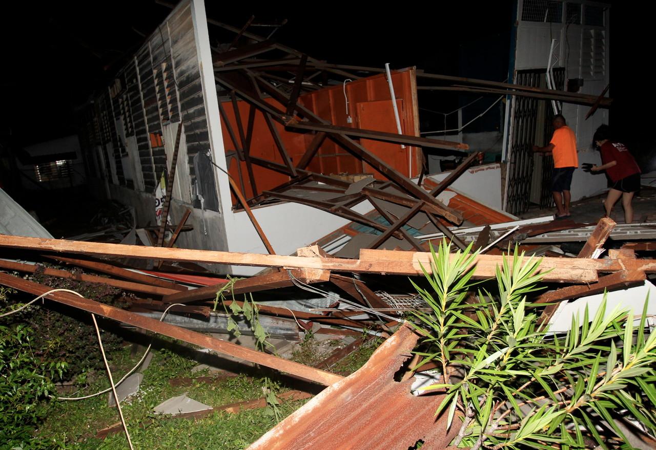 The remains of a house in Kampung Tawas, Ipoh, after the freak storm that hit yesterday evening. Photo: Bernama