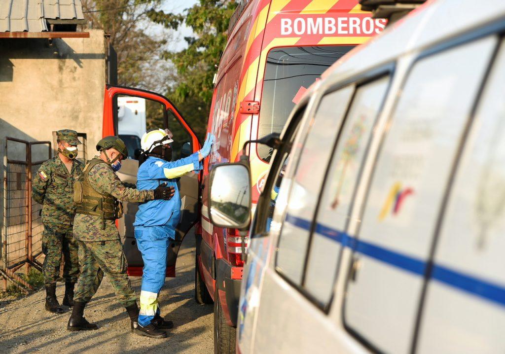 Army soldiers check an ambulance driver at the Penitenciaria del Litoral jail after prisoners died and others were injured in a riot in Guayaquil, Ecuador, Sept 28. More than 320 inmates were killed in 2021 in a surge of violence blamed on fighting between rival drug groups in Ecuador, nestled between the world's biggest cocaine producers, Colombia and Peru. Photo: Reuters