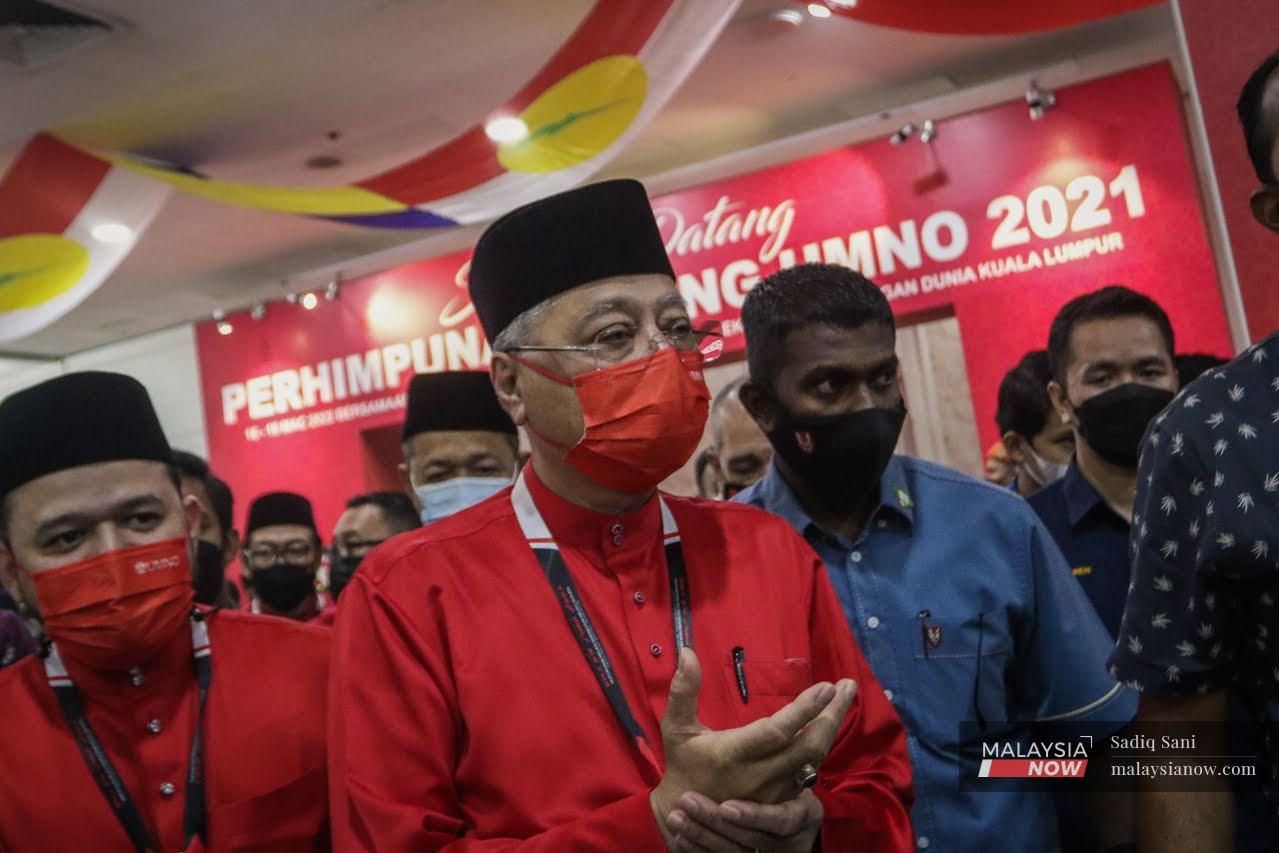 Perdana Menteri Ismail Sabri Yaakob pada Perhimpunan Agung Umno 2021 di Pusat Dagangan Dunia Kuala Lumpur..