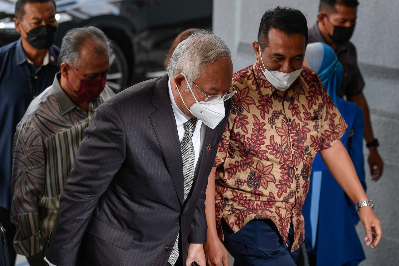 Former prime minister Najib Razak at the Kuala Lumpur High Court today. Photo: Bernama