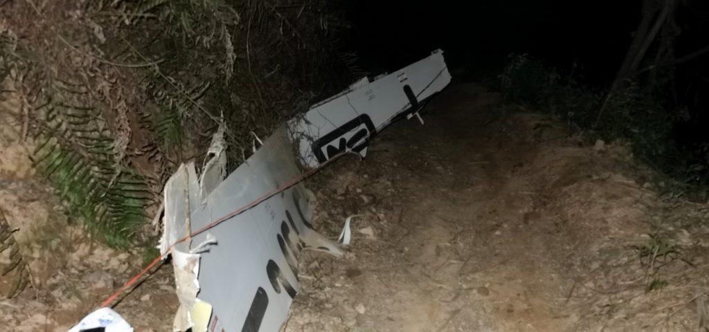 This photo taken on March 21, shows part the wreckage of a China Eastern passenger jet which crashed onto a mountainside in Tengxian county, Wuzhou city, in China's southern Guangxi region. Photo: AFP